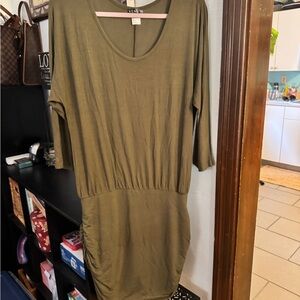 VENUS Olive Green Long Sleeve Dress